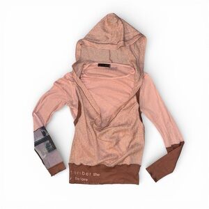 Vintage Cop Copine 2-in-1 Hooded Mesh Top Grunge Size Small